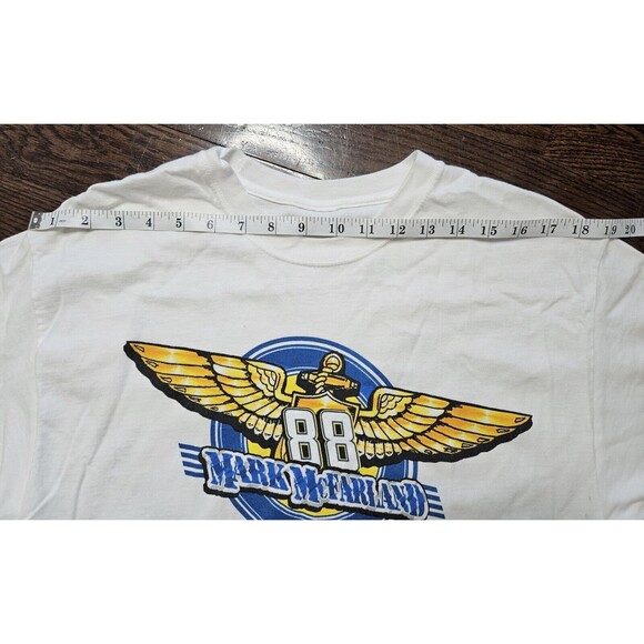 NASCAR Mark McFarland T Shirt L Driving Racing Navy Chase Authentics 2006 White - Picture 6 of 8
